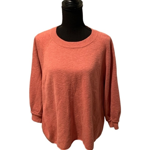 Madewell 3/4 Sleeve Sweater Medium Coral - Picture 1 of 5